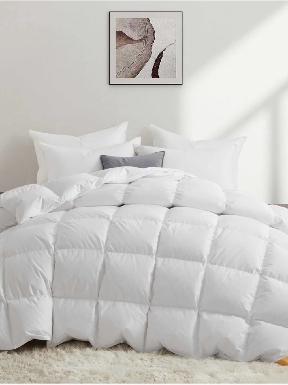 Luxury White  goose Down  Comforter - Soft & Breathable sizes king